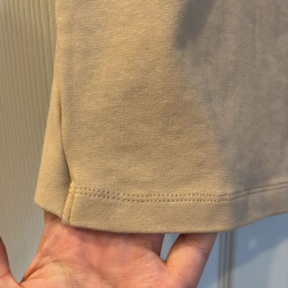 ZARA Tan Short Sleeve Cropped Cotton Blend Top with Front Knot Accent- Large - Picture 6 of 13